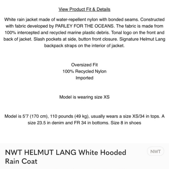 Helmut lang NWT $399 - Picture 12 of 12